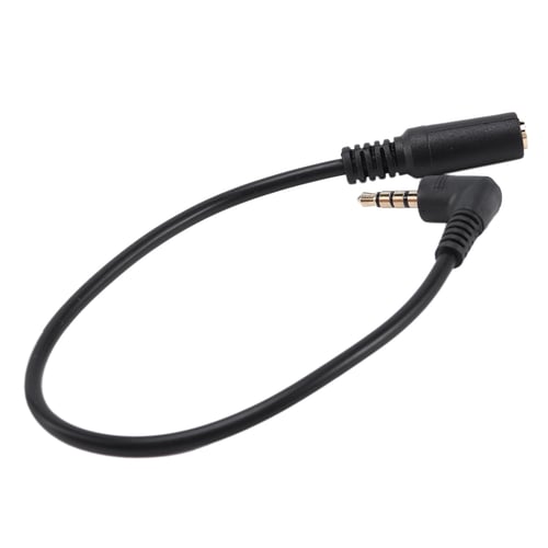 90 Degree Right Angled 3.5mm 3 Pole Audio Stereo Male to Female Extension Cable 