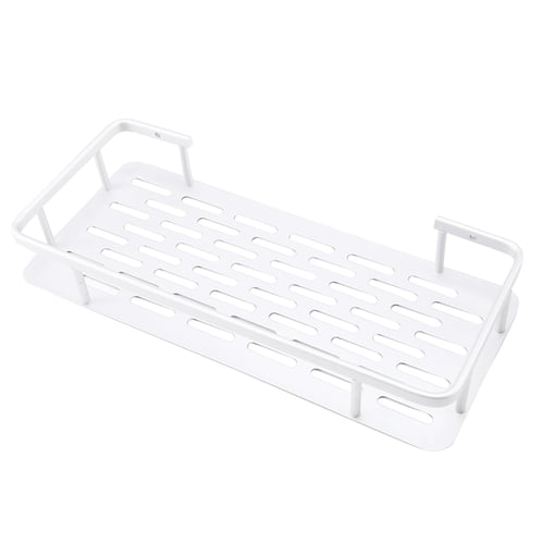Plastic Kitchen Bathroom Shower Shelf Storage Basket Caddy Rack with Stick Tape 