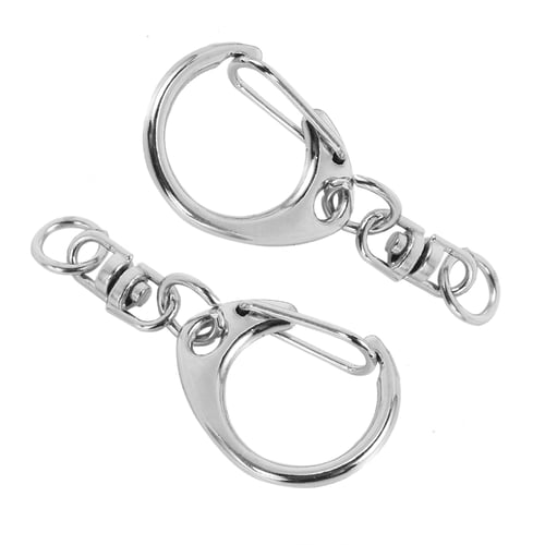 100Pcs Stainless Steel Clasp Snap Hook Buckle Key Chain Lanyard Clip 25mm