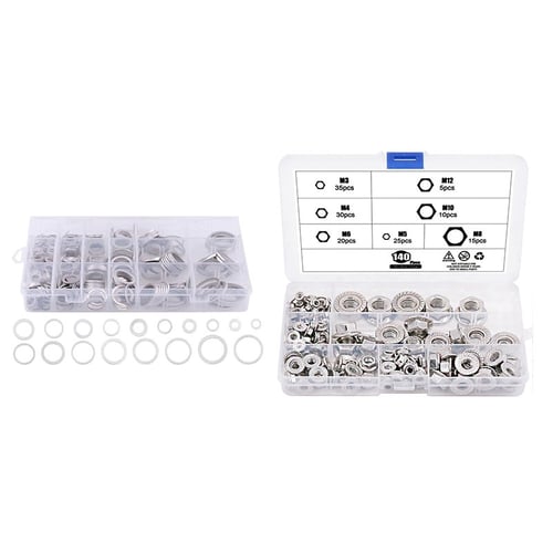 140 PCS COPPER WASHER METRIC ASSORTMENT SET WITH STORAGE CASE 