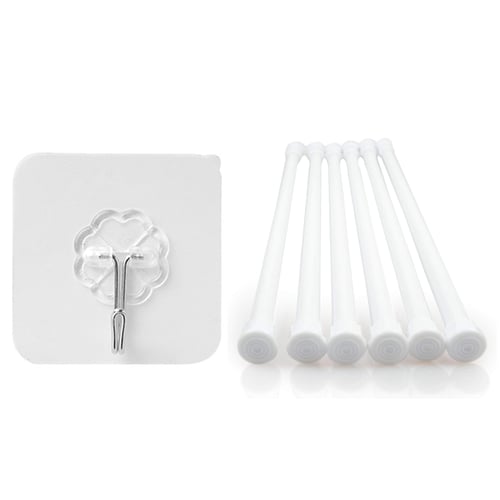 20pcs Hook Strong Transpa With 6, Tension Rod Curtain Rail
