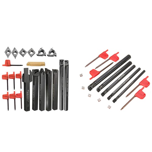 1Set SRACR1212H06 Holder Indexable Boring Bar Wrench+10x Carbide Blades Tool 