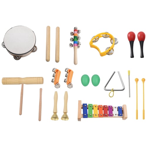 20PCs Wooden Kids Musical Instruments Set Toys Music Percussion Great Gifts Uk