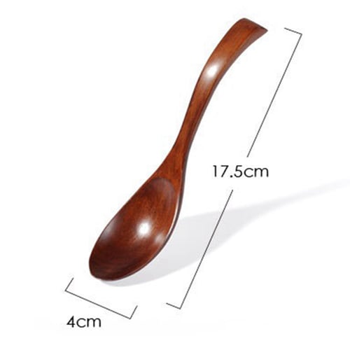 18*3.5cm Natural Japanese Style Wood Spoon Kitchen Wooden Soup Spoons Children 