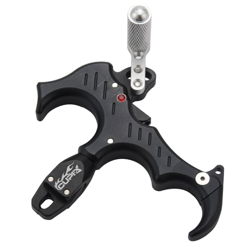 Steel 4 Finger Grip Thumb Caliper Release Aids for Compound Bow Archery Hunting 