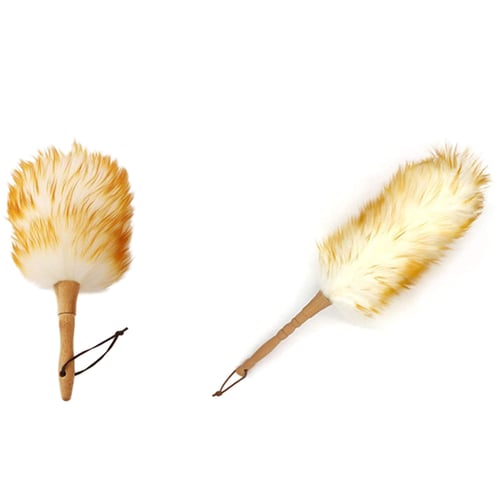 Anti-static Wool lambswool Feather Brush Duster Dust Cleaning Tool Wood Handle F 