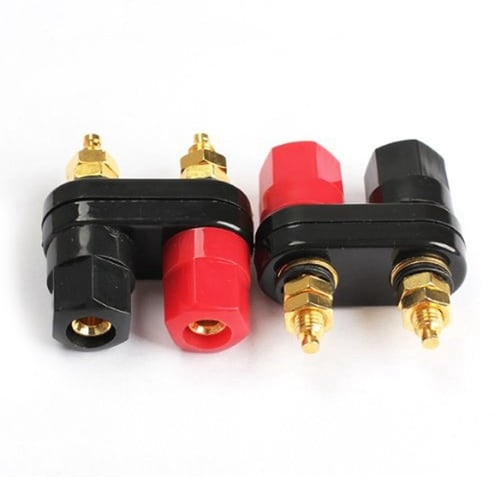 20pcs Gold Plated Amplifier Terminal Binding Post Banana Plug Jack Red Black 