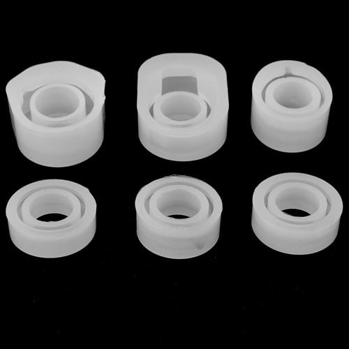 6x Assorted Silicone DIY Ring Mold Jewelry Ring Resin Casting Mould Craft 