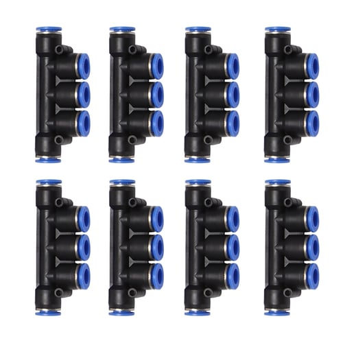 Air Line Straight Connector 8mm O/D Tube Push-in pk4