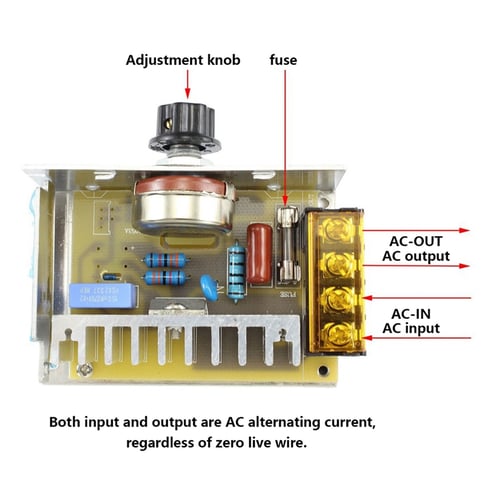 2PCS 220V AC 4000W SCR Voltage Regulator Dimmer Electric Motor Controller 