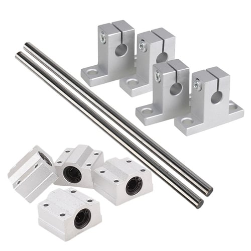 8 x Flange Linear Bearing Rail Support 200mm Optical Axis 8mm Diameter 