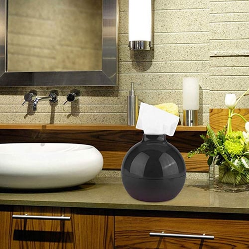 White Tissue Box Container Round Paper Holder Rack Bomb Shape Environmental Friendly Non Toxic Creative Colorful Dispenser for Bathroom Living Room