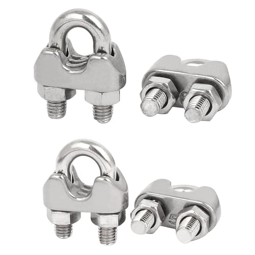 1/4 Inch M6 Wire Rope Clips Cable Clamps Stainless Steel U Bolt Saddle Pack Of