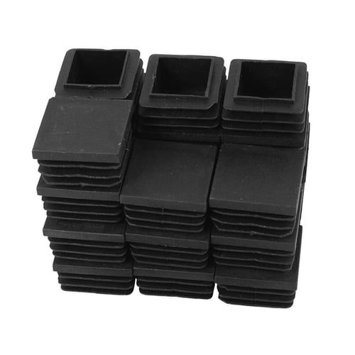 30mmx30mm Square Plastic End Caps Blanking Plugs Tube Box Section Inserts/ Black 