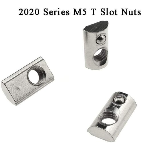 DUO ER 25 Pack 2020 Series M5 T Slot Nuts Roll-in Spring Ball Loaded Elastic Nuts for 2020 Series Aluminum Extrusion Profile Rail 