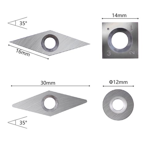 Tungsten Carbide Cutters Inserts Set For Wood Lathe Turning For Woodworking Tool 