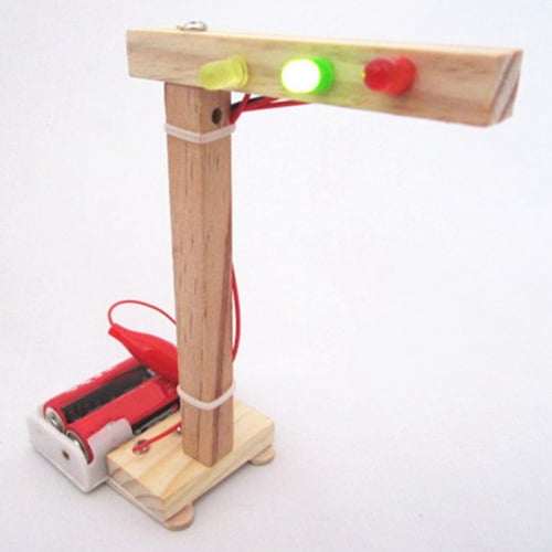 DIY Assemble Traffic Light Model Kit Kids Science Technology Educational Toy 