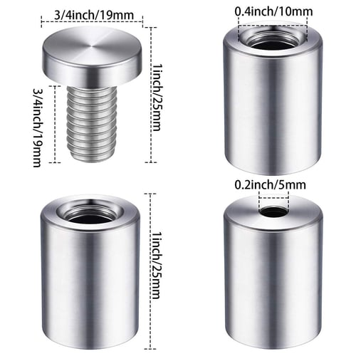 48pcs 3 4 X 1 Inch Sign Holders Standoff Screws Wall Standoff Holders Screws Mount Hardware Advertising Glass Acrylic Standoff Stainless Steel Nail Buy 48pcs 3 4 X 1 Inch Sign Holders Standoff