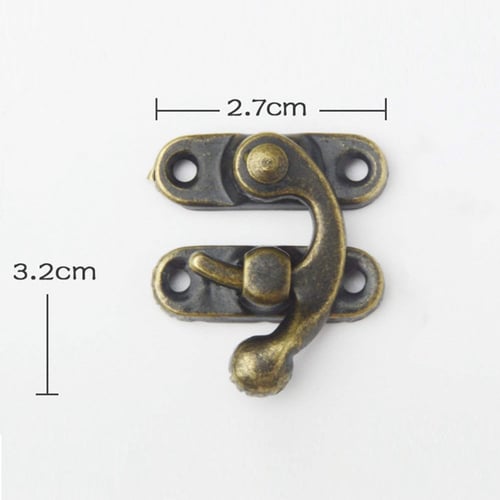 Right Latch Buckle PGMJ 40 Pieces Bronze Tone Antique Right Latch Hook Hasp Horn Lock Wood Jewelry Box Latch Hook Clasp and 160 Replacement Screws