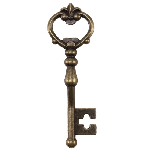 Vintage Bronze Key Shaped Kitchen Cabinet Drawer Door Pull Handles Zinc Alloy 