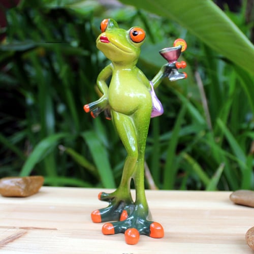 Creative Frogs with Luggage Desktop Ornament Tabletop Adornment for Home Decor 