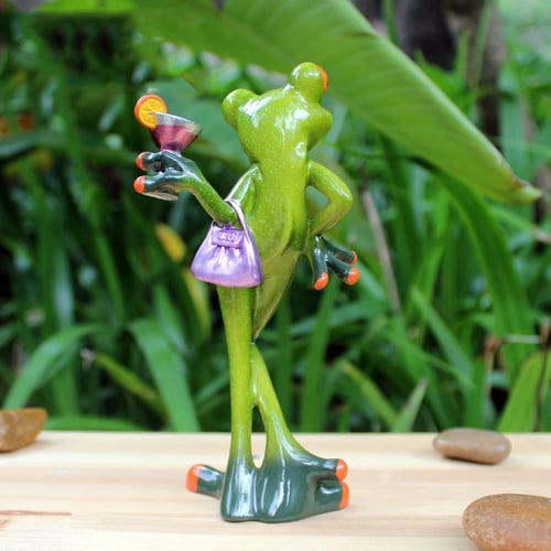 Creative 3D Yoga Frog Figurine Decoration Ornament Statue Home Garden Decor 