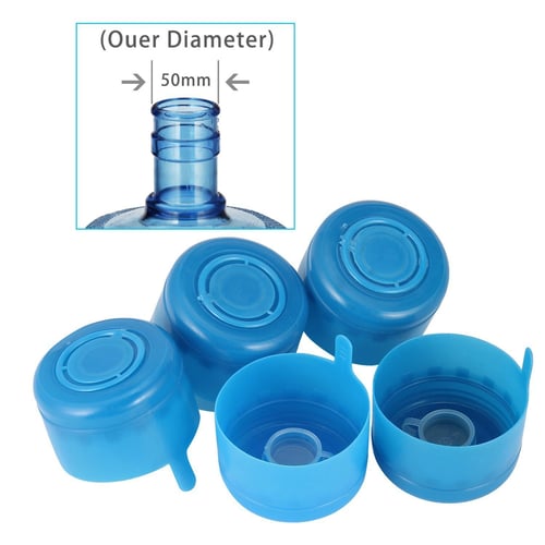 On Cap Water 3-5 Gallon Snap  5Pcs Bottle Non-Spill for 55mm Reusable Water Jug 
