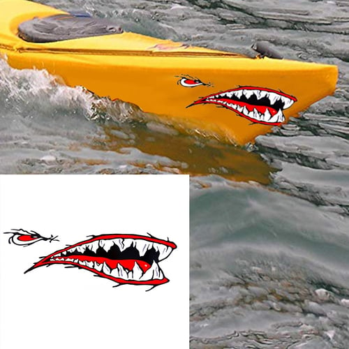 Waterproof Rowing Boat Shark Teeth Diy Funny Mouth Sticker Vinyl Decal Sticker 