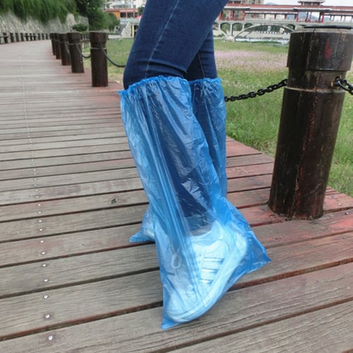 Disposable Plastic Shoe Covers Waterproof High-Top Durable Thick Shoes Covers