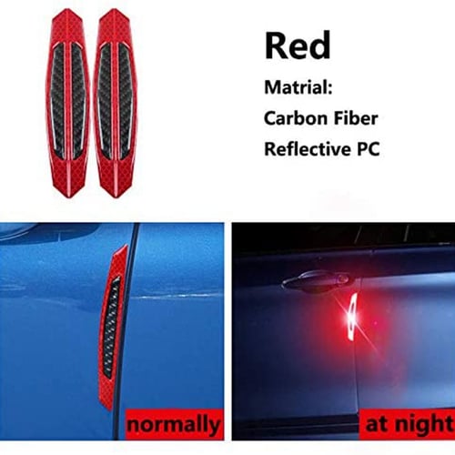 Red Reflective Carbon Fiber Auto Car Side Door Edge Protector Guard Sticker 