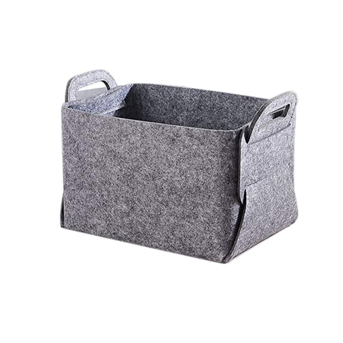 4Pcs Bedroom Medium Gray Toys Laundry Storage Bins Foldable Square Storage Basket Convenient Collapsible Container with Handles Suitable for Office Closet