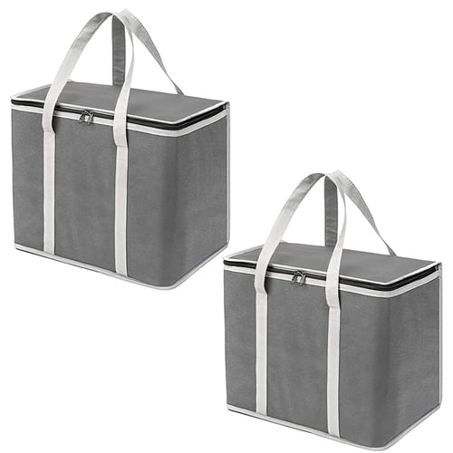2 Large HEAVY DUTY Grocery Bag Shopping Bags Tote Thermo Insulated Lunch Bag 15" 
