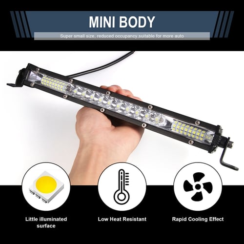10Inch 432W LED Work Light Bar Flood Spot Combo Driving Lamp For SUV ATV OffRoad