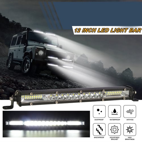 2Pcs 8D 60W Led Work Light Bar Spot Flood Combo for Offroad Jeep SUV UTE ATV Car