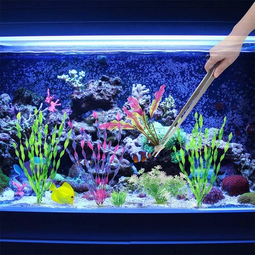 Plastic Plants Pet Supplies Aquarium Fish Tank Curve Plant Long Tongs