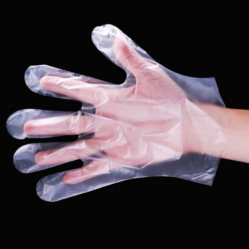 200 Disposable Plastic Gloves-Sanitary Restaurant Home Dishwashing BBQ Gloves 