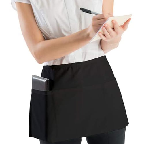 solids 3 pocket waist aprons server waitress waiter specify color 