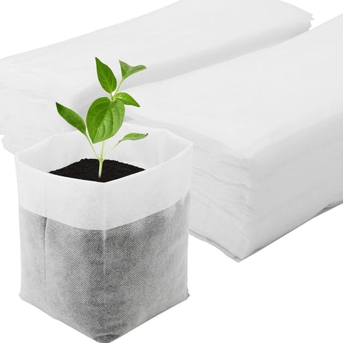 200pcs Garden Plant Grow Bags Pot Fabric Pouch Nursery Seed Raising Bag Pouch 