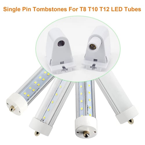 Single Pin Fa8 Tombstone Non Shunted T8 T10 T12 Led Socket Lampholder Base Holder For 8ft Fluorescent Light Retrofitting Bulbs Fixtures Flame Resistant Plunger купить Single Pin Fa8 Tombstone Non Shunted, Fluorescent Light Fixture Tombstones