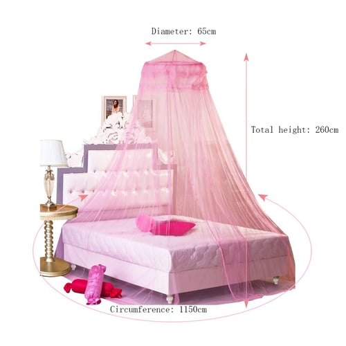 Princess Bed Canopy Netting Mosquito, Twin Size Pink Princess Bed