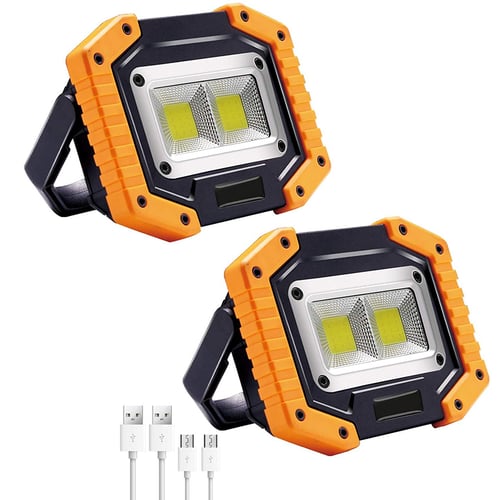 30W 1500LM Portable LED Work Light,Rechargeable Waterproof  Flood Lights 2 Pack 