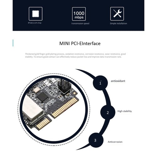 mini PCI-e to Gigabit Ethernet Network Card 1000M RJ45 Port to mini PCI express