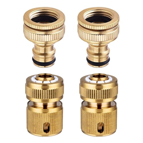 brass hose fitting set Garden watering Quick connectors JET hosepipe 3/4" tap 