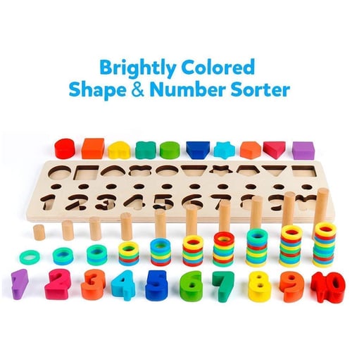 Toy Educational Math Counts Building Blocks Stick Wooden Intelligence Game CB 