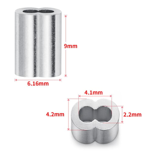 Details about   200PCS 1mm M1 Wire Rope Oval Aluminum Clip Ferrule Sleeves Clamp 