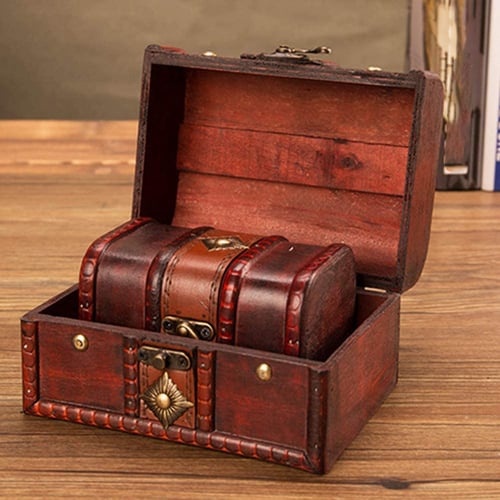 Chest D Pirate Chest Style Wooden Storage Box NEW Trunk 