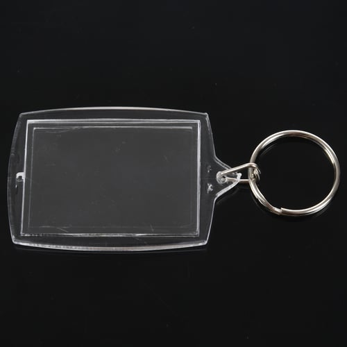 10 Pcs Transparent Blank Insert Photo Picture Frame Keyring Split Ring keychain 
