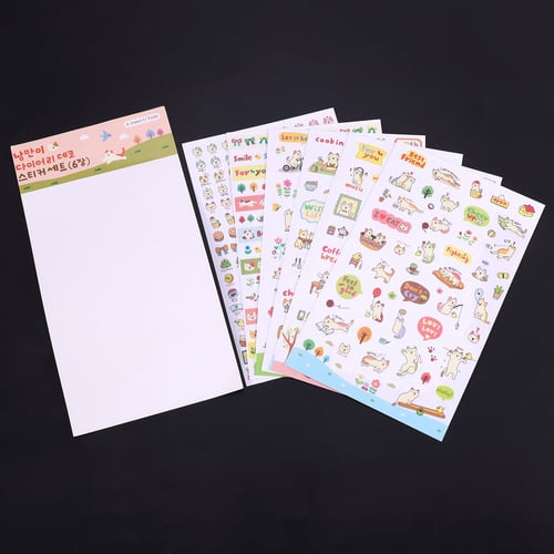 6 Sheets cute animals paper PVC stickers DIY book diary scrapbooking sticker YR 