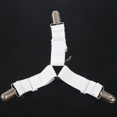 4x Adjustable Mattress Bed Sheet Clips Grippers Straps Suspender Fastener Holder 
