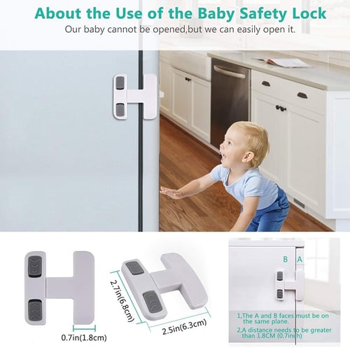 Baby Children Kids Pet Proof Cupboard Door Drawer freezer cabinet Safety Lock 